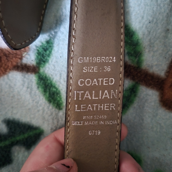 Men's Brown Leather Belt - Picture 4 of 4